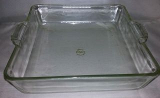 Vintage Pyrex 222 Clear Glass Brownie/cake Pan Baking Dish W/ Tab Handles 1950s