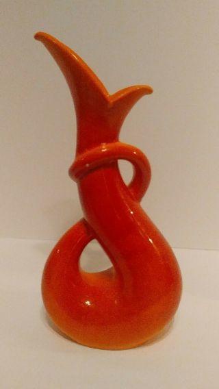 16 Inch Orange Royal Haeger Mid Century Vase 483 Made In Usa