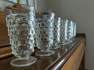 7 Clear American Fostoria Vintage Iced Tea Water Glass Goblets Cups Glassware