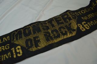 Vtg Monsters Of Rock Tour 1986 Ozzy Def Leppard Motorhead Scarf Banner Rare
