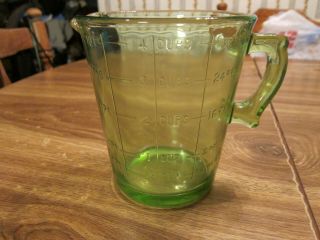 Depression Green Glass 4 Cup Measuring Cup/pitcher (32oz. ) 1 Quart