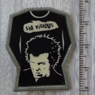 Vtg Og Sex Pistols Sid Vicious Metal Plastic Insert Pin Badge Punk 1970s