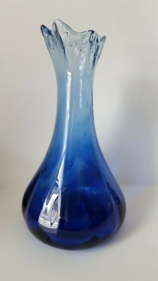 Large Colbalt Blue Murano Glass Bud Vase