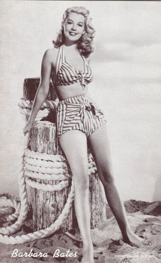 Barbara Bates - Hollywood Starlet Bathing Beauty Pin - Up1950s Arcade/exhibit Card