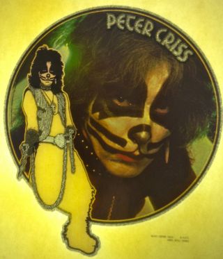 Kiss Glitter Pete Round Solo Aucoin Vintage Retro Tshirt Transfer Print,  Nos