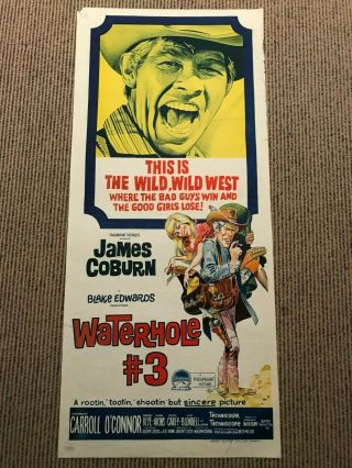 Movie Poster 13x30: Waterhole 3 (1967) James Coburn,  Carroll O 