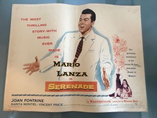 Half Sheet Poster 22x28: Serenade (1956) Mario Lanza,  Joan Fontaine