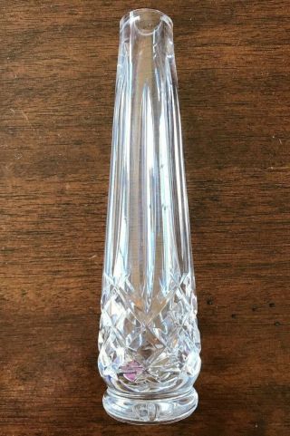 Waterford Crystal Clear Glass Bud Vase Narrow Tapered 7 Inches Tall Signed