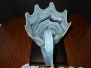 Vintage Murano style Hand blown glass Swan bowl planter centerpiece 6