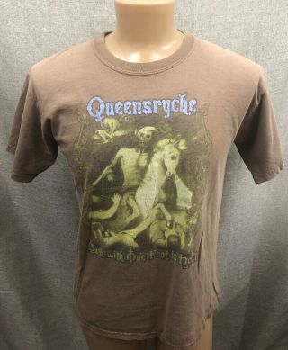Queensryche 2005 Tour T - Shirt Back With One Foot In Hell Sz.  Large D - 8