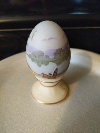 Vintage Fenton Art Glass Hand Painted Pedestal Egg Signed & Numbered