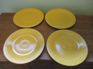 Fiesta Vintage Yellow 10 1/2 " Dinner Plates Fiestaware Homer Laughlin