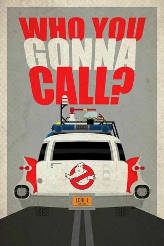 Vintage Ghostbusters Who You Gonna Call? Ecto - 1 Poster Fridge Magnet 2.  5 X 3.  5