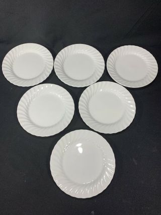 Set Of 6 Johnson Brothers Bros Regency White Swirl Salad Or Dessert Plates