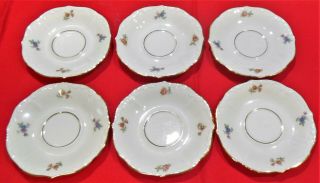 Vintage 15 - Piece Porcelain Demitasse Tea Set Floral Embossed Gold Trim 4