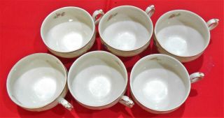Vintage 15 - Piece Porcelain Demitasse Tea Set Floral Embossed Gold Trim 5