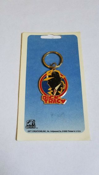 Rare Vintage Dick Tracy Movie Promo Metal Keychain - Disney Poster Logo