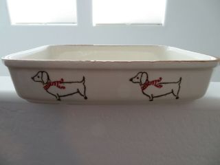 Large Heavy Dachshund Ceramic Serving Dish Made In Portugal