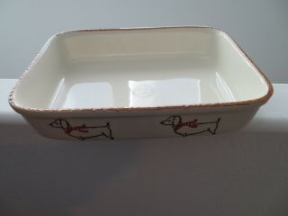 Large Heavy Dachshund Ceramic Serving Dish Made in Portugal 2