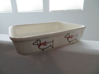 Large Heavy Dachshund Ceramic Serving Dish Made in Portugal 4