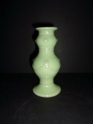 Juliska Green Pottery Candlestick Candle Holder 6 " Tall Fine