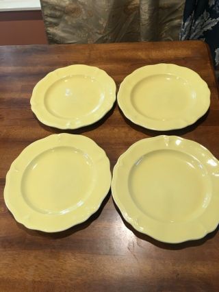 Set Of 4 Vintage Buttercup Federalist Ironstone 10 1/2 " Dinner Plate 4239 Vg
