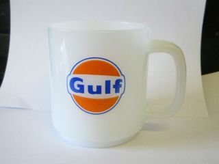 Vintage Glasbake Gulf Oil Gas Advertising Mug Edmonton Alberta