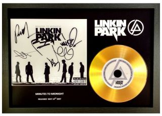 Linkin Park - Minutes To Midnight - Signed Gold Cd Disc Collectable Memorabilia