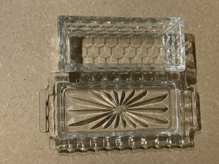 Vintage Clear Fostoria American Butter dish 7 1/2 