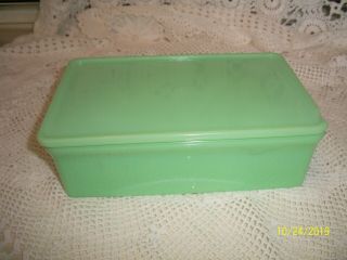 Jadeite Jadite Mck Green Refrigerator Dish Covered Lid Mckee Vintage Glassware