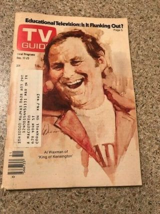 Rare Tv Guide Canada 1977 Cover - Al Waxman Of King Of Kensington