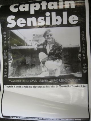The Damned - Captain Sensible.  Rare Punk Rock.  1996 Solo Gig Poster