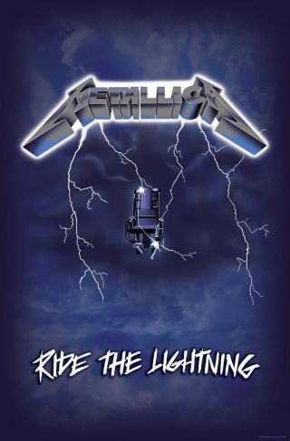 Official Licensed - Metallica - Ride The Lightning Textile Poster Flag Hetfield