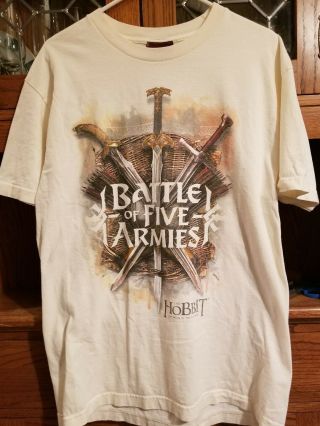 The Hobbit: Battle Of The Five Armies T - Shirt Adult Size Large Off White Cool
