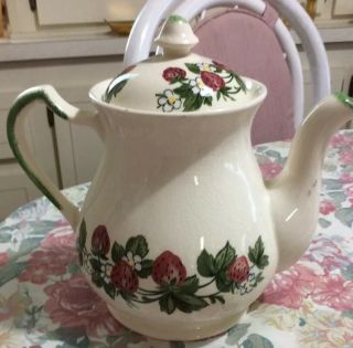 Shenandoah Ware Paden City Pottery Tea Pot Strawberry/floral 8 " Pcp160