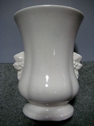 Antique Mccoy Art Pottery Vase With Leaf And Berry Handles Circa 1959
