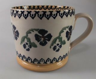 Nicholas Mosse Pottery Pansy Large Mug 3 1/2 " X 3 5/8 " - Ireland -