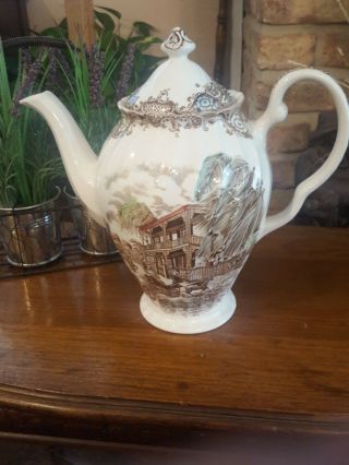 Johnson Brothers Heritage Hall Coffee Pot Brown Multicolor French Provincial