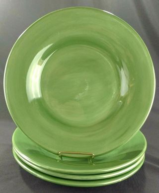 Pottery Barn Sausalito Moss Green Large Dinner Plates 12 1/4 " Charger (set Of 4)