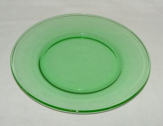 Set Of Five Perfect Vintage Green Depression Glass Luncheon/salad Plates