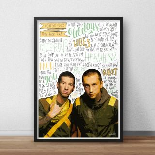 Twenty One Pilots Inspired Wall Art Print / Poster A4 A3 / Singer Lyrics