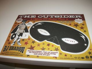 Dj Shadow The Ousider Promo Poster Cut Out Mask Rare 10.  5 " X 7.  5 "
