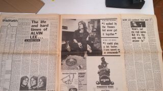 Alvin Lee Ten Years After 1970 3 Page Uk Article / Clipping