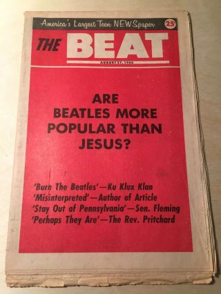1966 The Beat Teen Newspaper John Lennon Jesus Los Angeles Whisky The Doors Ad