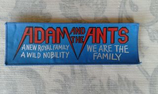Adam & The Ants Printed Large Satin Effect Patch Vintage 230 Royal Family