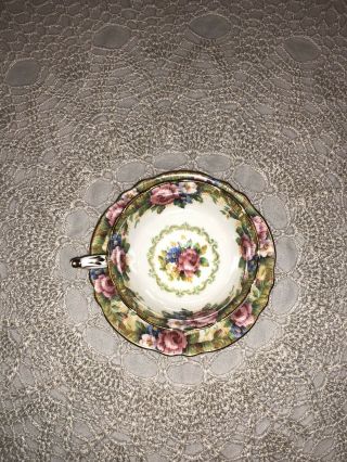 Paragon Tapestry Rose Cup Saucer Double Warrant - Plate Single Stamp Vintage