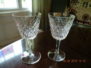 Waterford Crystal Alana Pattern Wine Goblet Set Of Two