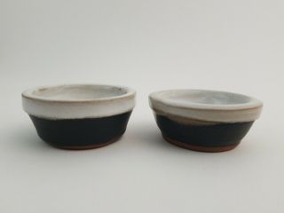 Shanagarry Hand Thrown Irish Pottery Tiny Dipping Bowls 2 5/8 " Diameter Set Of 2