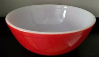 Vintage Pyrex Large Primary Red Mixing Bowl 404 4 - Quart Midcentury Kitchenware