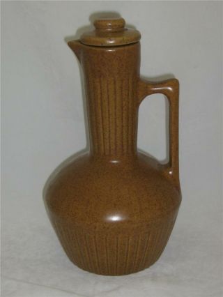 Monmouth Western Pottery Carafe Pitcher With Lid And Saucer Plate
